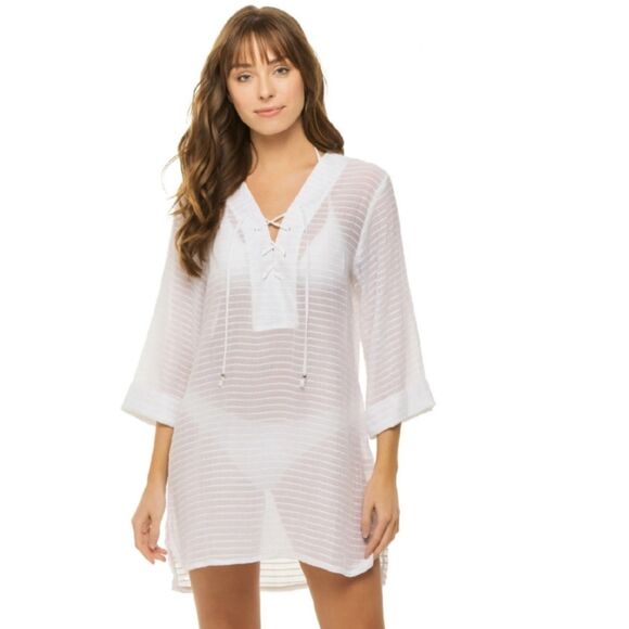 Other - NWT J Valdi White Santa Barbara Shirt Tunic Coverup Size Small